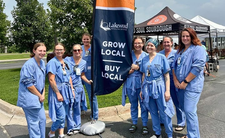 Group of Lakewood employees at a farmers market