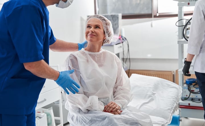 Doctor and patient before surgery