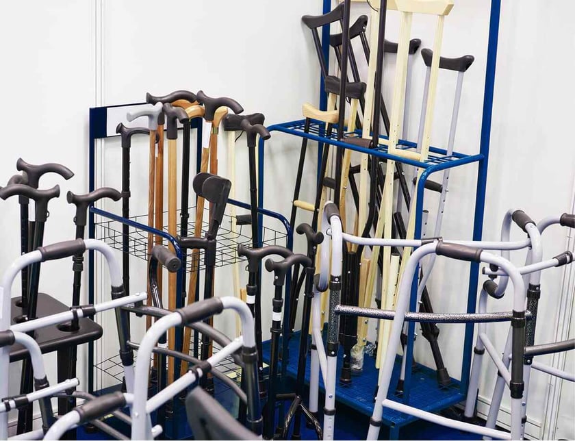 Medical equipment in a corner